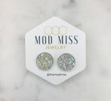 Druzy Stud Earring "Clear AB"