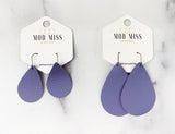 Leather Teardrop Earring "Lavender"