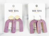 Cork+Leather Arch Earring "Lilac"
