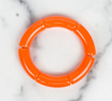 Acrylic Bamboo Bangle Bracelet "Neon Orange"