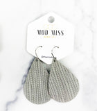 Leather Teardrop Earring "Palm Gray"