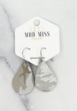 Leather Teardrop Earring "Camo Green"