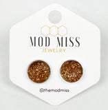 Druzy Stud Earring "Toasted Coconut"